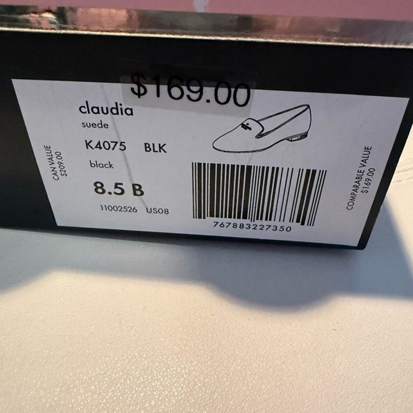 Kate Spade Black Suede Claudia Flats 8.5 New in Box - Picture 4 of 8